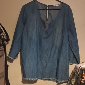 Casual Blue  Tunic Top